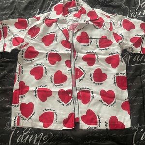 AMIRI HEARTS PYJAMA SHIRT Sz M